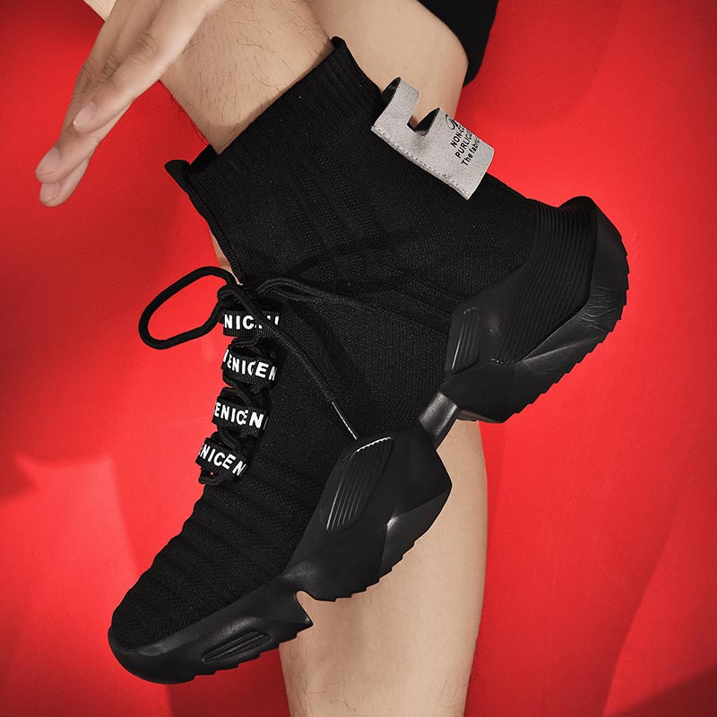 Online Streetwear Brand - Plus Size Hightop High-soled Men Sport