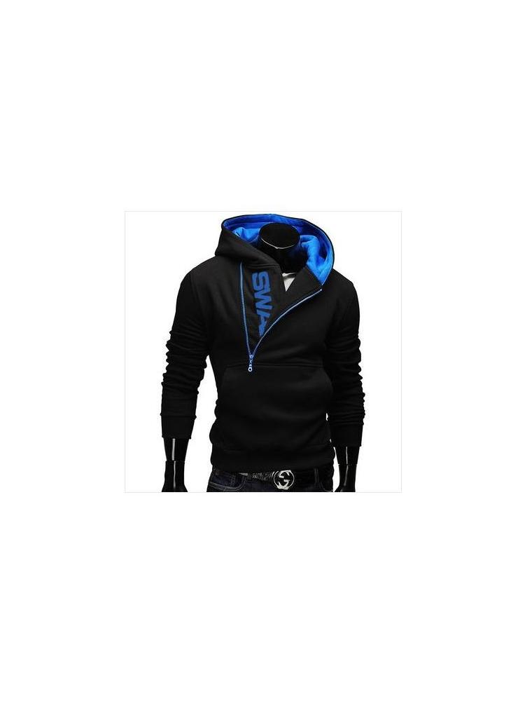 Streetwear Brand Hoodies - Men's Hoodie Sweatshirt Color Block Zipper