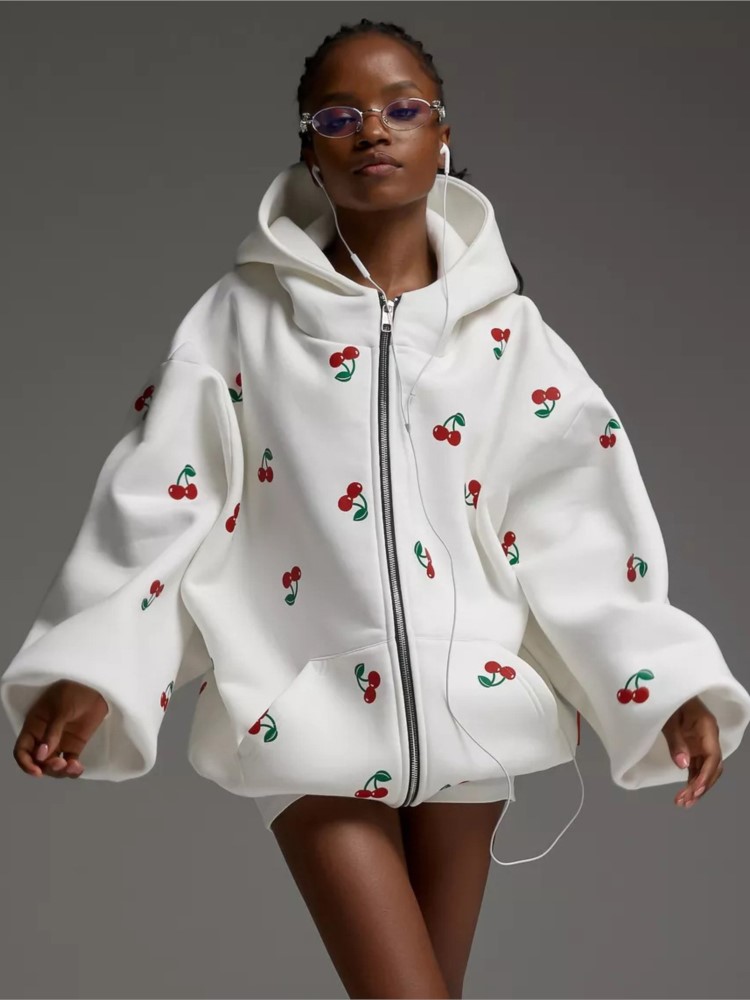 Women's Cherry Printed Sweatsh - Streetwear Brand Hoodies incelemesi ve fiyatı