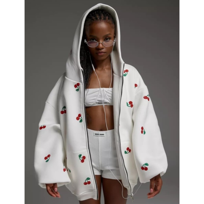 Women's Cherry Printed Sweatsh - Streetwear Brand Hoodies incelemesi ve fiyatı