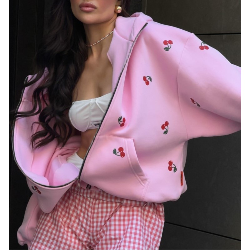 Women's Cherry Printed Sweatsh - Streetwear Brand Hoodies incelemesi ve fiyatı