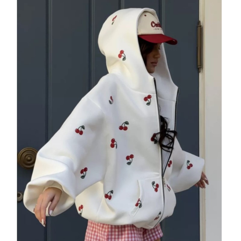 Women's Cherry Printed Sweatsh - Streetwear Brand Hoodies incelemesi ve fiyatı